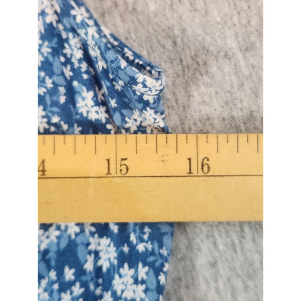 LOFT Ann Taylor Petite Blue White Floral Sleeveless Midi Dress Size 6P stretchy - Picture 7 of 9